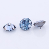 Moissanite Bleu Royal de Haute Qualité 1 carat, Taille Ronde Brillante, Pierre Synthétique 6,5 mm, Traitée Thermiquement, Certifiée par un Certificat Tierce Partie