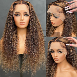 Cheveux brésiliens HD transparents de <span class=keywords><strong>32</strong></span>-<span class=keywords><strong>34</strong></span> pouces de long pour perruque, avec ondulations naturelles, pré-épilés, doux, lisses, sans colle, avec baby hair - Product Image 3