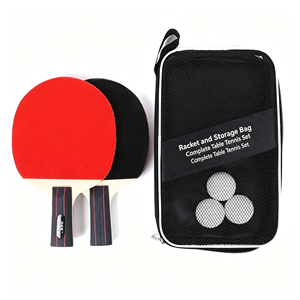Pala de Ping Pong de Fibra de Carbono, Hoja de Madera de 7 Capas, Aprobada por la ITTF, Goma Invertida, Esponja Roja y Negra de 2.0mm, Mango Curvo, Control de Efecto - Product Image 2