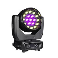 Projecteur de scène à tête mobile 19 LED 15W RGBW avec contrôle DMX512/activation sonore pour mariage, théâtre, discothèque, DJ