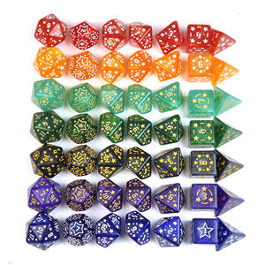 Ensemble de dés DND à cinq branches, 7 pièces, dés de jeu de rôle, paillettes étoilées, dés polyédriques D&D pour jeu de table Dungeons and Dragons - Product Image 2