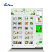 Máquina Expendedora Automática de Cajas Metálicas con Pantalla Táctil de 22 Pulgadas, Capacidad de 20-150 Unidades, Refrigeración por Compresor para Flores Frescas