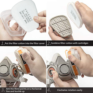 High Efficient 5N11 Filter Cotton <strong>Custom</strong> Logo Half Face <strong>Gas</strong> <strong>Mask</strong> Dust Particle Filter Cotton - Product Image 6