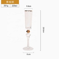 Copas de Vino de Cristal Hechas a Mano para Uso Doméstico, con Bordes Dorados, para Vinos Dulces, Bebidas Espumosas y Champán