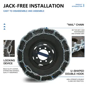 BOHU 도매 하이 퀄리티 타이어 보호 스틸 체인 겨울 미끄럼 방지 못 박힌 차량 눈 자동차 타이어 체인