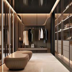 Modern Luxury Glass Door <b>Wardrobe</b> Bedroom Walk in <b>Wardrobe</b> Design Customize <b>Organizer</b> Free Custom Closet <b>Clothes</b> Cabinet - Product Image 3