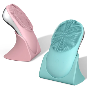 Brosse nettoyante faciale en silicone, nettoyant beauté vibrant électrique, recharge USB 3.7V, 8 modes, portable - Product Image 1