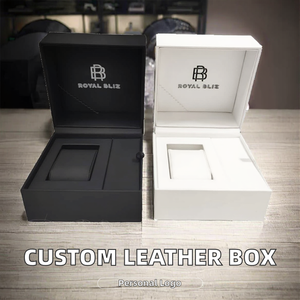 Wholesale Custom Logo Gold Foil Stamping Recyclable Square Leather Watch <b>Display</b> <b>Box</b> Fast Delivery - Product Image 2