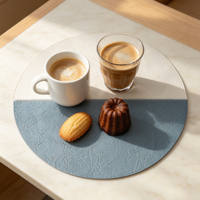 Set de table rond moderne en similicuir PU, résistant à l'eau et à la chaleur, idéal pour mariage, restaurant, cuisine, salle à manger, hôtel, maison