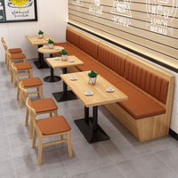 Ensemble de Mobilier de Restaurant de Luxe, Meubles Commerciaux Modernes, Banquette en Cuir pour Café Restauration Rapide, Cabine de Sièges de Restaurant