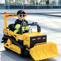 Mobil Bulldozer Listrik 12V untuk Anak-anak, Mainan Konstruksi dengan Remote Control, Bucket yang Dapat Diangkat, Bluetooth, dan Edukasi Dini