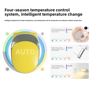 Inodoro inteligente de cerámica P-Trap automático colgado en la pared de diseño moderno con control remoto y calefacción de asiento montado en la pared de doble descarga - Product Image 2