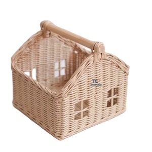 ตะกร้าหวายทรงบ้านของเล่นสำหรับเด็กคุณภาพสูงตะกร้าหวายสำหรับเก็บของเด็กสำหรับงานเลี้ยงสถานรับเลี้ยงเด็กด้วยงานฝีมือ - Product Image 1