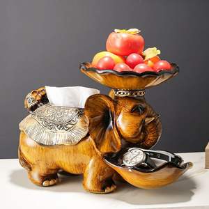 Éléphant Fruits Assiette Snack Bonbons Stockage Boîte À Mouchoirs Résine Époxy Artistique Ménage Multifonctionnel Salon Table Basse Maison - Product Image 2