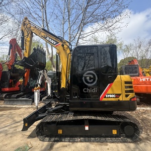 Excavadora hidráulica sobre orugas Sany SY60CPro de 6 toneladas usada, miniexcavadora pequeña de segunda mano, maquinaria de construcción en venta SY75C SY95C - Product Image 6