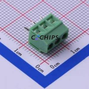 DB125-3.5-3P-GN-S Screw Terminal Block Through hole Component (THT),P=3.5mm Connector 1x3P 3.5mm Green Through Hole - Product Image 1