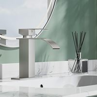 Robinet de lavabo mural en nickel brossé, mitigeur chaud/froid, robinet de salle de bain à poignée unique, résistant au ternissement, facile à installer