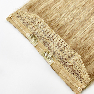 <span class=keywords><strong>Extensiones</strong></span> de cabello humano Halo Cabello doble estirado con clips extraíbles - Product Image 4