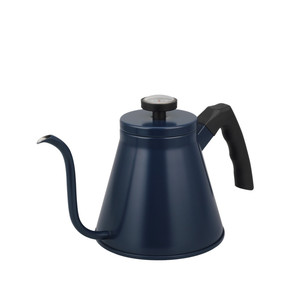 Bouilloire à café en acier inoxydable de qualité supérieure de 1,2 L avec thermomètre intégré – Cafetière à bec verseur bleu marine mat - Product Image 3
