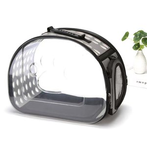 Sac de transport pour animaux de compagnie pliable transparent visible en plein air, boîte de transport portable transparente avec bandoulière, boîte de rangement - Product Image 2