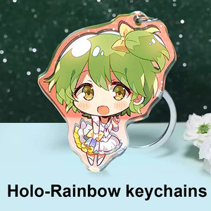 Llavero acrílico holográfico con logo personalizado, llavero de epoxi con purpurina de dibujos animados, dijes acrílicos, llavero acrílico transparente personalizado - Product Image 4