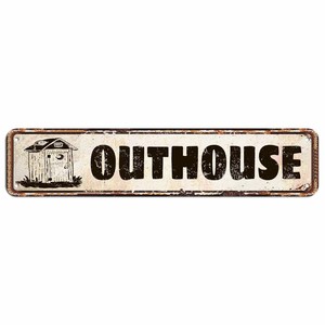Outhouse Slim Tin Sign Street Funny Metal Sign Decoración de pared para dormitorio Farm Home Bar Garage Man Cave Wall Art Gift 4 "por 16" - Product Image 4