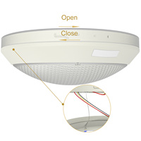 Plafonnier LED d'urgence COMLED 30W avec détecteur de mouvement, en acier, IP65, pour couloir, escalier, passage, montage mural, 120 degrés, dimmable