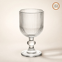 Collection de verres à nervures verticales OEM ODM pour café glacé, desserts et cocktails – Vaisselle de café
