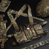 Cordura D3CRX Chasse Poitrine Plate-Forme Porte-Plaque Molle Gilet Tactique Avec Quadruple 5.56 Mag Pack