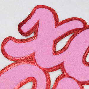Parche bordado personalizado con letras de alta calidad, parche de lentejuelas Xoxo, parches de San Valentín para planchar para ropa - Product Image 1