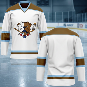 Maillots de hockey unisexes pour adultes imprimés OEM avec logo personnalisé et nom d'équipe, 100 % polyester, uniformes de hockey sur glace à séchage rapide - Product Image 2
