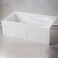 Baignoire autoportante rectangulaire en acrylique, design moderne, blanche, pour salle de bain et alcôve