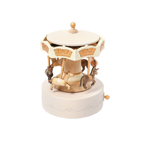 Bán buôn cứng Maple Merry-GO-Round tay cranked đa-xoay hộp âm nhạc với Kinder symphonie <span class=keywords><strong>Carousel</strong></span> - Product Image 1