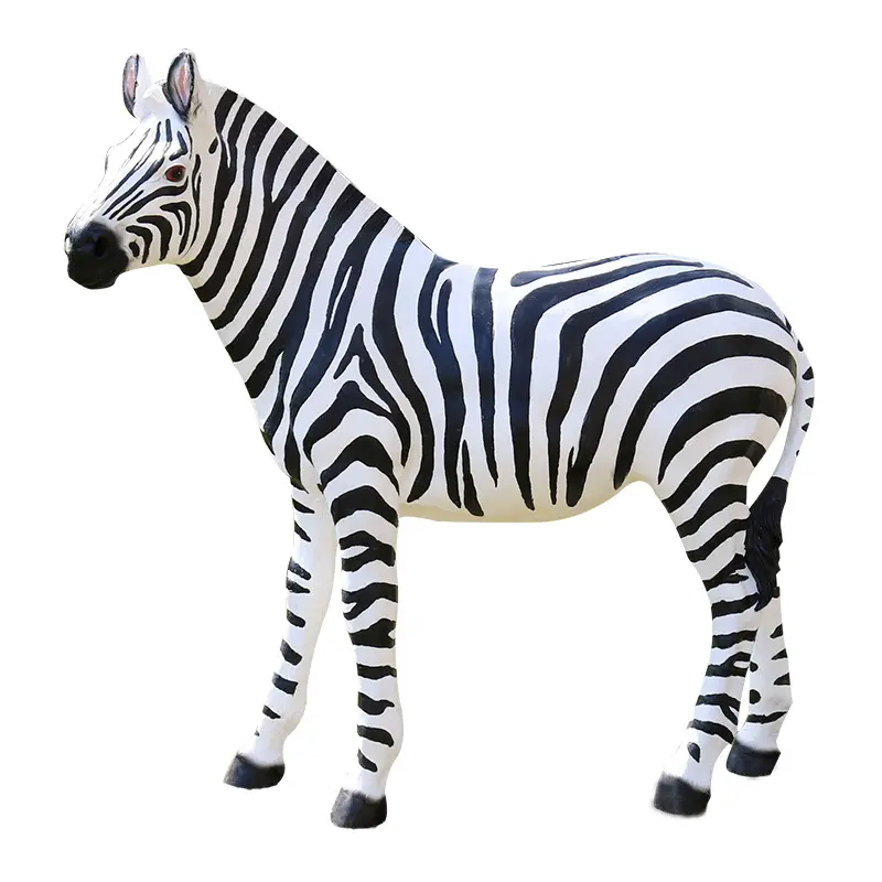 Custom Fiberglass Large Zebra Statue Outdoor Event Decoration Jungle Animal Sculpture