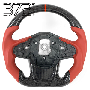 Volante de Fibra de Carbono con Cuero Rojo Liso para Toyota GR Supra A90 A91 A91-MT A91-CF Edition RZ SZ SZ-R, Interior 2019-2025 - Product Image 1