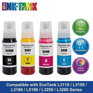 INK-TANK 70ml 544 Bouteille d'encre compatible de qualité supérieure à base d'eau pour recharger l'encre des imprimantes <span class=keywords><strong>Epson</strong></span> <span class=keywords><strong>EcoTank</strong></span> L3210 L3110 L3150 <span class=keywords><strong>L3250</strong></span> - Product Image 1