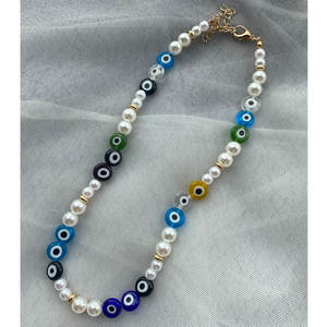 2025ที่มีคุณภาพสูงใหม่ทันสมัยผู้หญิงสาวๆลูกปัดสีฟ้าโช้คเกอร์เครื่องประดับ Boho DIY โพลิเมอร์ดินมุกลูกปัดสร้อยคอโช้คเกอร์ - Product Image 3