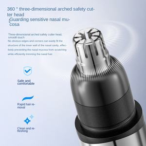 Tagliacapelli Elettrico per <span class=keywords><strong>Naso</strong></span> per Uomini e Donne, Trimmer Rotante in Acciaio Inossidabile con Batteria Integrata, Prodotto in Cina - Product Image 3