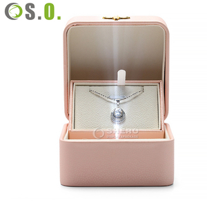 Wholesale Fashion Luxury White Pink Custom Premium PU Leather Set <b>Boxes</b> for Necklace Bracelet Ring <b>Earrings</b> <b>Boxes</b> Jewelry Box - Product Image 2