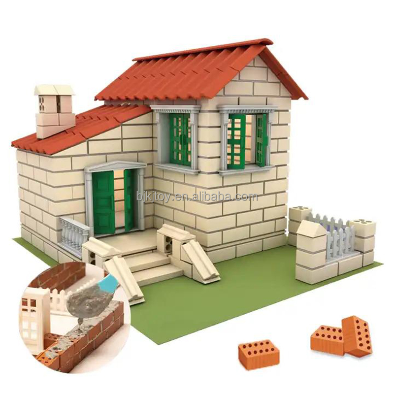 Fai da te casa Mini mattoni cemento costruzione giocattolo Set blocchi di costruzione Kit Mininatures architettura modelli giocattolo per i bambini