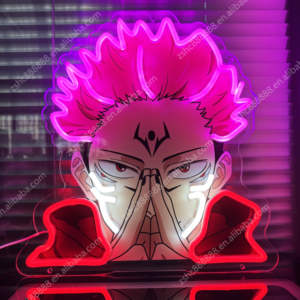 Jujutsu Kaisen ป้ายอนิเมะ LED นีออนลาย UV สำหรับตกแต่งห้องนอนสำนักงานปรับแต่งได้บ้าน - Product Image 1