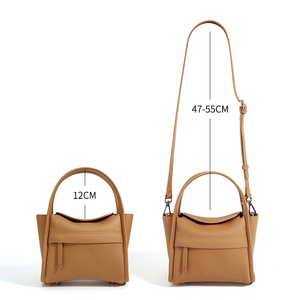 RZCK OEM personnalisé petit <span class=keywords><strong>sac</strong></span> à main de soirée mini <span class=keywords><strong>seau</strong></span> pour femmes fermeture éclair décontracté dames <span class=keywords><strong>marron</strong></span> panier épaule sacs à bandoulière - Product Image 4