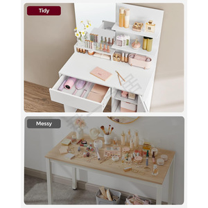 Moderne Simple Chêne Chambre à coucher Maison <span class=keywords><strong>Coiffeuse</strong></span> <span class=keywords><strong>LED</strong></span> Miroir Cosmétiques Table de Maquillage pour <span class=keywords><strong>Amazon</strong></span> Usine Vente en Gros Fourniture Transfrontalière - Product Image 4