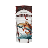 Redfish Fishing Red Camo Nom de sublimation personnalisé Chemises de pêche 3D Protection UV Vêtements de pêche pour hommes femmes