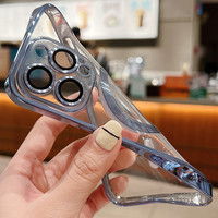 Coque de protection magnétique pour iPhone 17, étui transparent avec cadre électroplaqué et film de protection d'écran en verre intégré