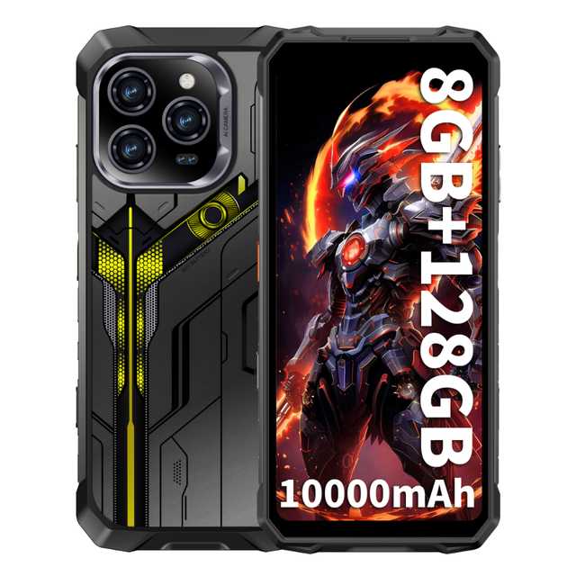 2025 New Rugged X 8GB+128GB IP68 Waterproof Unlocked Android 14 Smartphone Night Vision 10000mAh Dual-SIM 6.8" Water Resistant