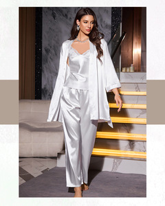 Pyjama sexy respirant sans manches pour femme, été, fin, imitation soie, confortable, ensemble à bretelles, style européen américain - Product Image 6
