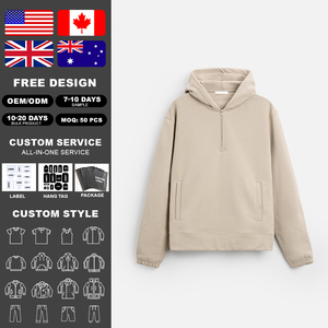 เสื้อฮู้ดดี้ปักลายดิจิตอลคุณภาพสูง Kingsen แบบซิปครึ่งตัว ผ้าฝ้าย 100% ระบายอากาศได้ดี ทรงปกติ สวมใส่สบาย เป็นมิตรกับสิ่งแวดล้อม - Product Image 2