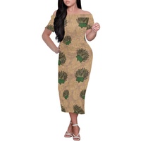 Robes décontractées à manches courtes pour femmes grandes tailles, robe hawaïenne unique en polyester et élasthanne, robe asymétrique à une épaule, vente en gros