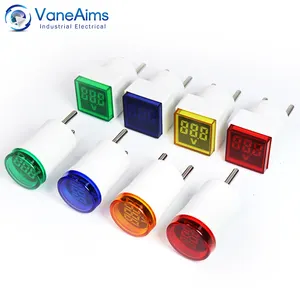 Socket-Based Digital Voltmeter AC24-500V, Small Volume, Small Error, Square and Round Design Plug-in Voltmeter
